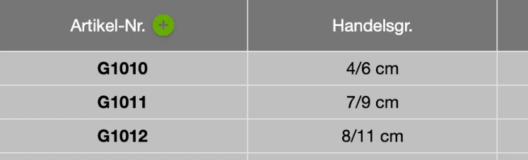 Preistabelle Beispiel